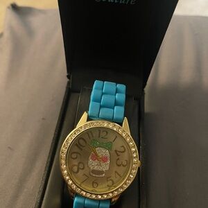 Figaro Couture Gold Watch with Blue Strap